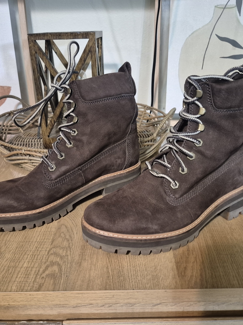 Timberland Dark Brown Suede Lace-Up Ankle Boots